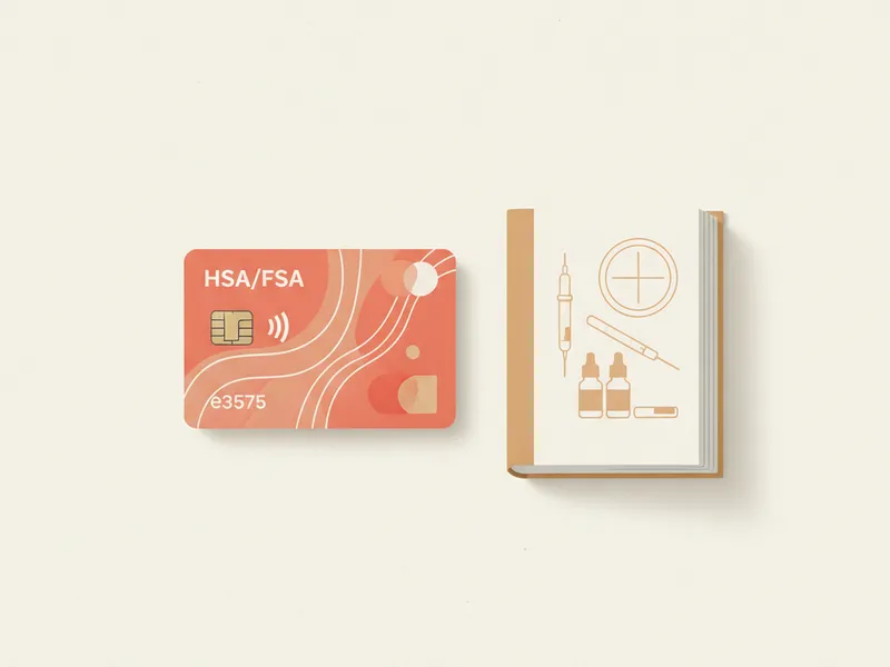 HSA/FSA Ready ebook — illustration of an HSA card and a printed playbook